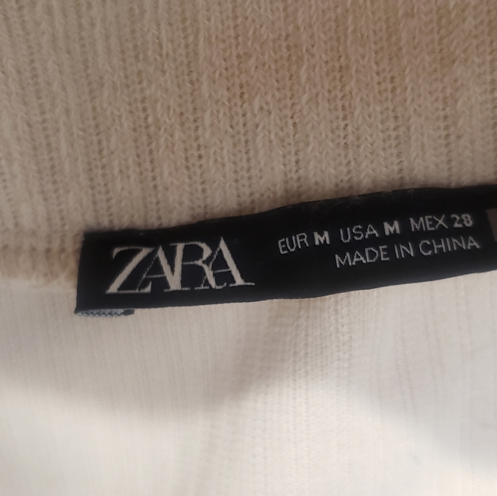 Zara Cream Ribbed Quarter-Zip Sweater Set - Picture 9 of 12